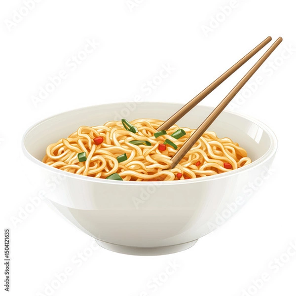 Obraz A bowl of noodles with chopsticks