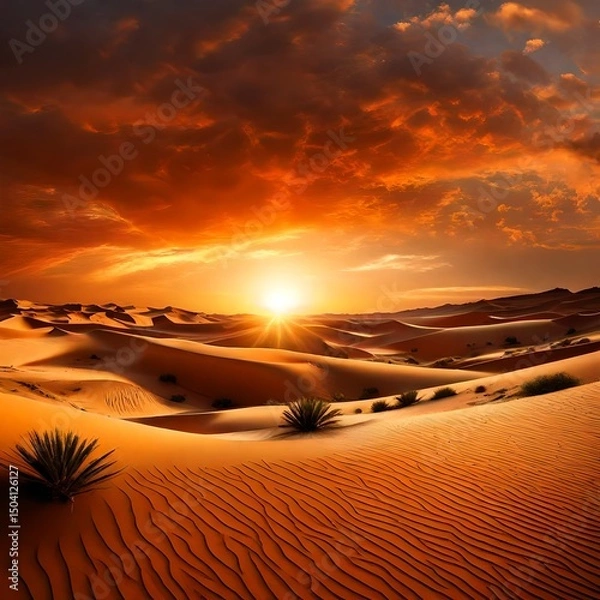 Fototapeta sunset in the desert