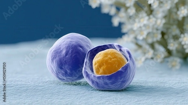 Fototapeta Vibrant Cell Division in a Biological Setting with Soft Background