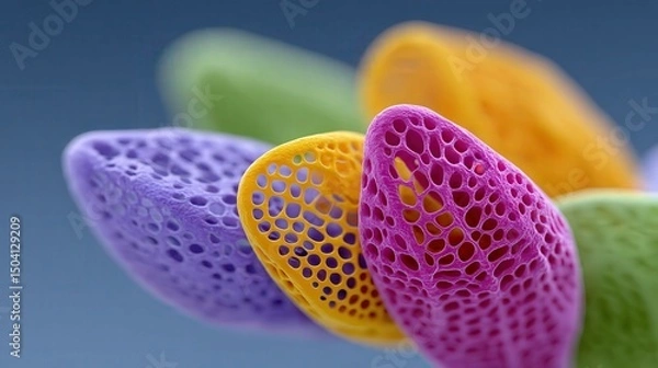 Obraz Vibrant Colors of Intricate Cell Division Process in Close-Up Detail