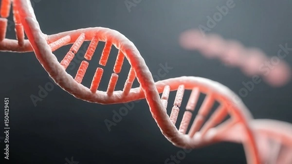 Obraz Intricate Glowing DNA Helix Structure Representing Disease Spread