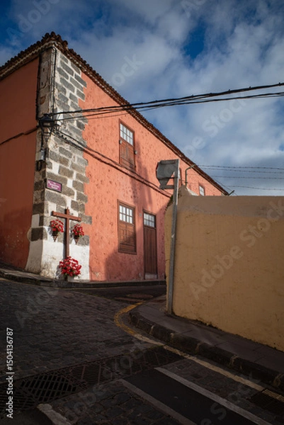 Fototapeta old red brick building