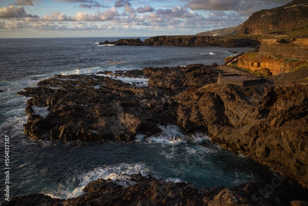 Fototapeta view of the coast of the atlantic ocean at tenerife