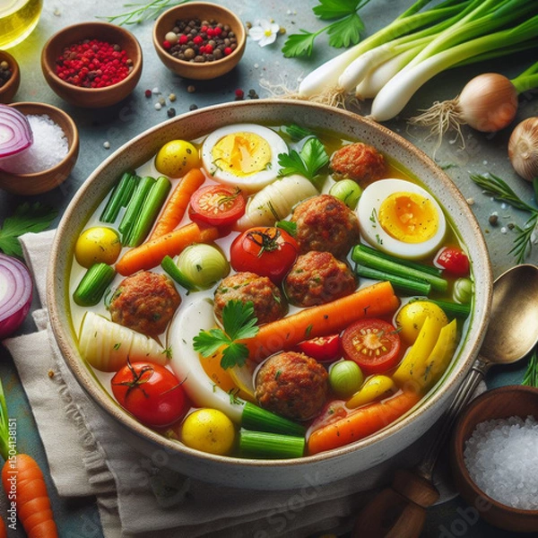 Obraz chicken and vegetables