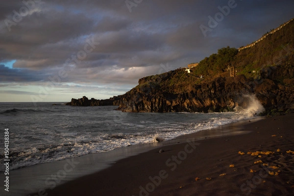 Fototapeta sunset on the ocean beach