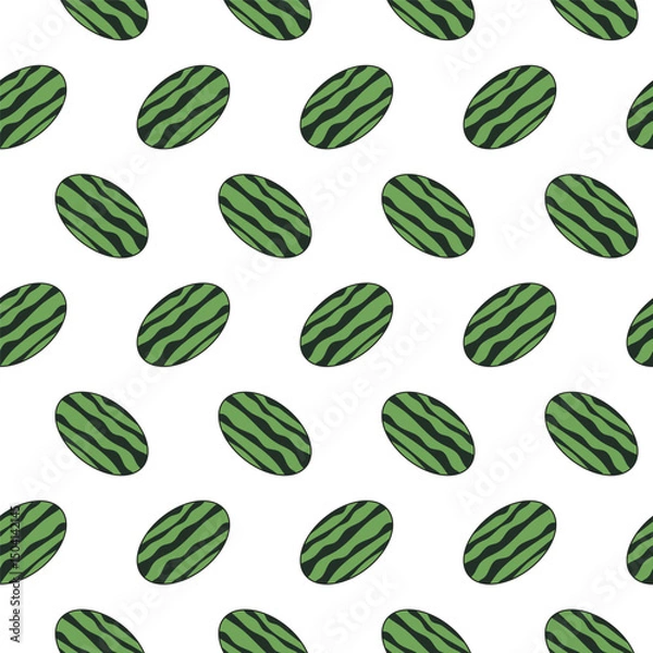 Obraz vector repeated watermelon pattern design, seamless background of green watermelon