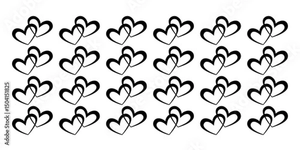 Obraz two black heart pattern vector.