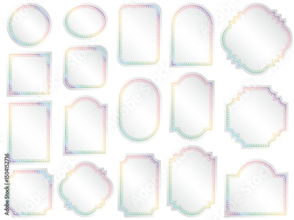 Fototapeta ラベル、丸線、20虹淡