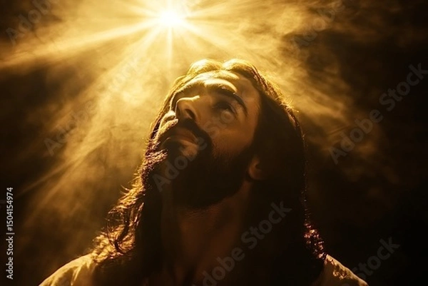 Obraz Spiritual man bathed in divine light