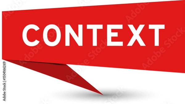 Fototapeta Redcolor speech banner with word context on white background