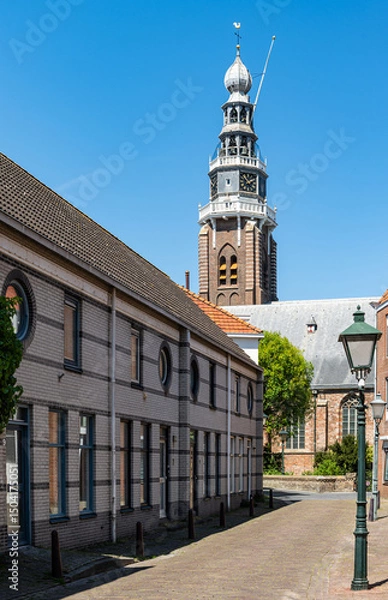 Obraz St. Jacob’s Church (Sint Jacobskerk) in the historic old town of Vlissingen, province of Zeeland, The Netherlands.