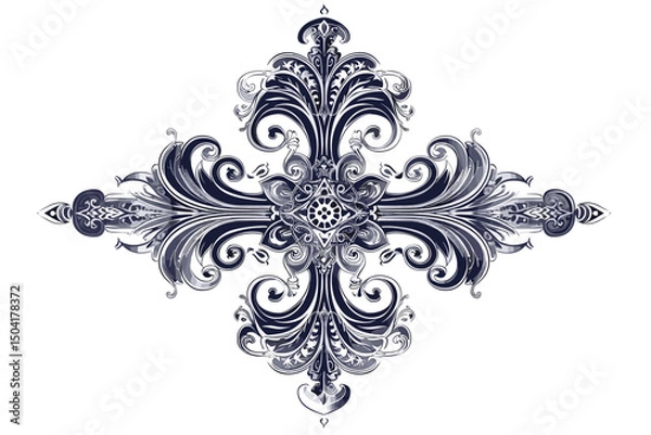 Fototapeta Oriental  pattern with damask, arabesque and floral elements. Abstract background.