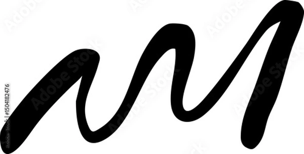 Obraz Dynamic Hand Drawn Twisting Swirl Stroke