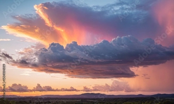 Obraz 석양 붉은노을 하늘 그리고 멋진풍경