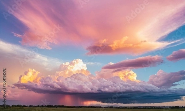 Obraz 붉은노을 멋진하늘 구름