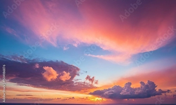 Obraz 멋진구름이 있는 하늘,석양 구름 노을이 멋지다