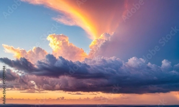 Obraz 멋진구름이 있는 하늘,석양 구름 노을이 멋지다