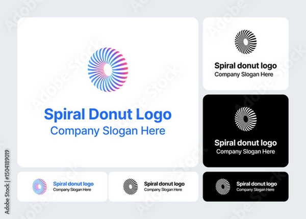 Obraz Spiral Donut Logo  Circular Torus Design
