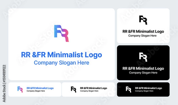 Obraz RR andFR Minimalist Logo  Clean Lettermark Monogram Design