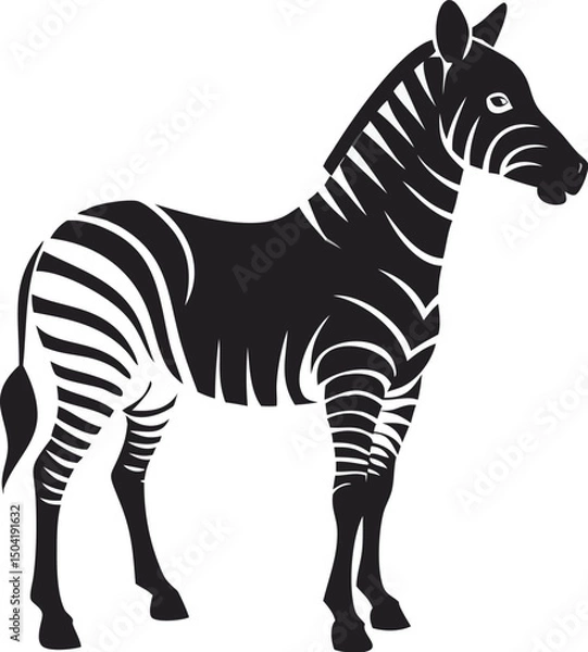 Obraz Zebra silhouette vector illustration 