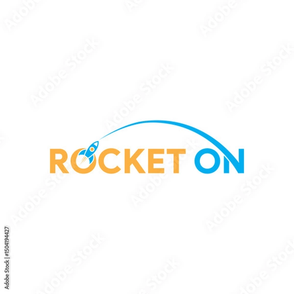 Fototapeta Bold Rocket logo featuring a sleek rocket silhouette with dynamic motion lines, ideal for tech startups, space ventures, and innovation-driven brands symbolizing progress and ambition.
