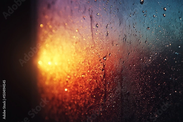 Fototapeta retro grain noisy film distressed texture light leak flare drop on glass window,Vintage scratch dust and light leaks