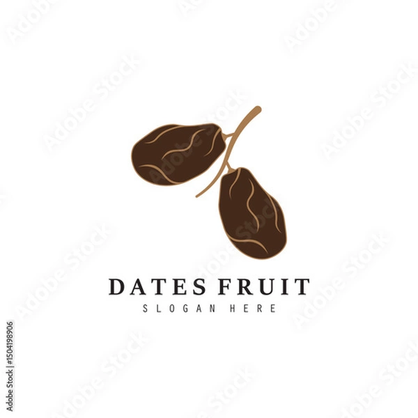 Fototapeta Dates logo design. palm logo design vec