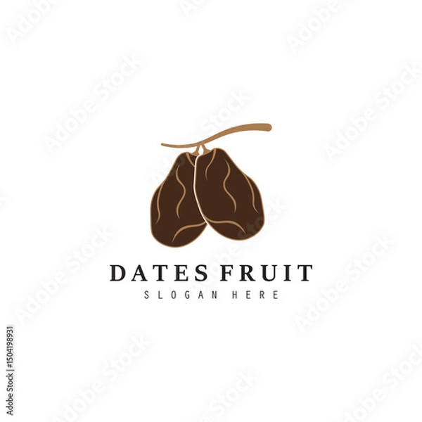Fototapeta Dates logo design. palm logo design vec