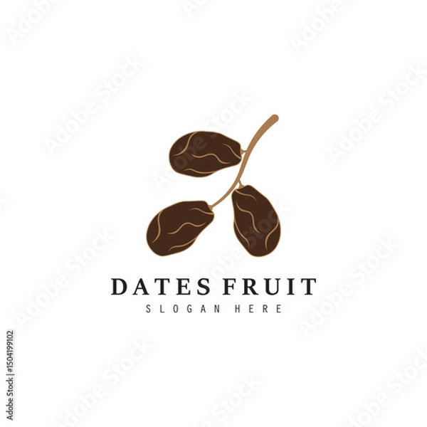 Fototapeta Dates logo design. palm logo design vec