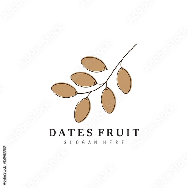 Fototapeta Dates logo design. palm logo design vec