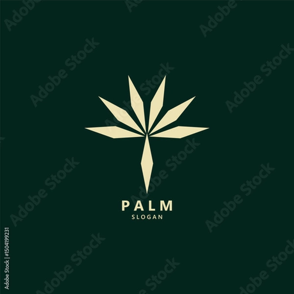 Fototapeta Dates logo design. palm logo design vec