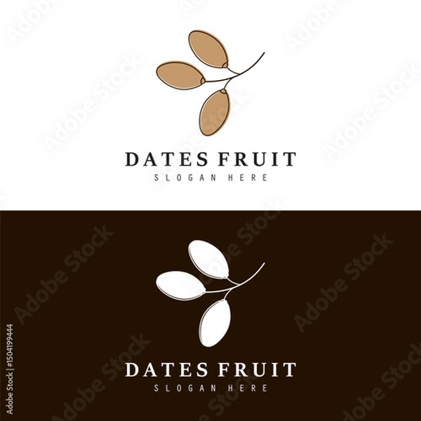Fototapeta Dates logo design. palm logo design vec