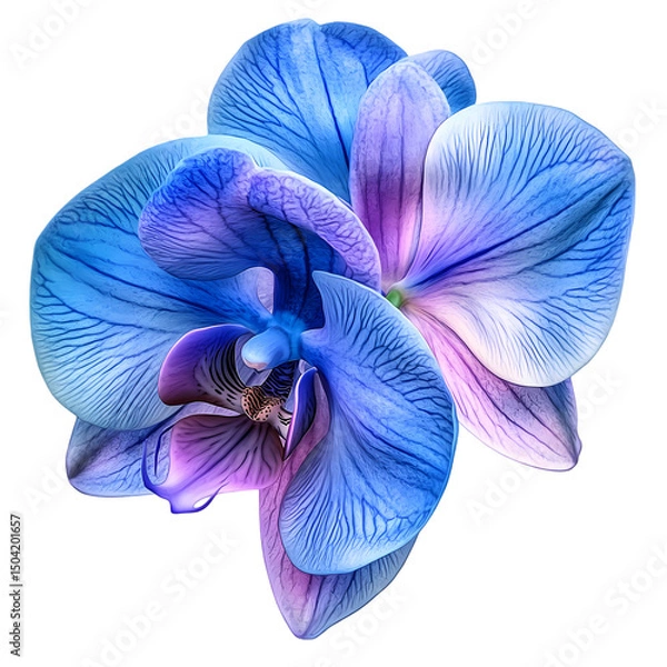 Obraz Blue Orchid Bloom isolated on transparent background