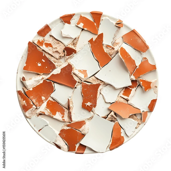 Obraz Shattered Plate A Study in Brokenness isolated on transparent background