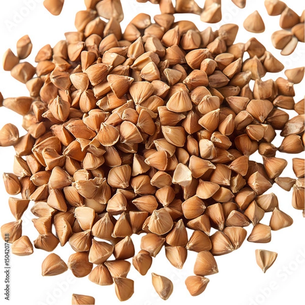 Obraz Pile of Buckwheat Groats isolated on transparent background