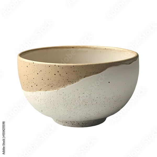 Obraz Speckled TwoTone Ceramic Bowl isolated on transparent background