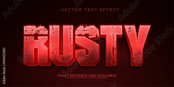 Fototapeta Rusty red Vector Fully Editable Smart Object Text Effect