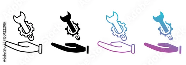 Obraz Support service best multistyle icon sheet collection