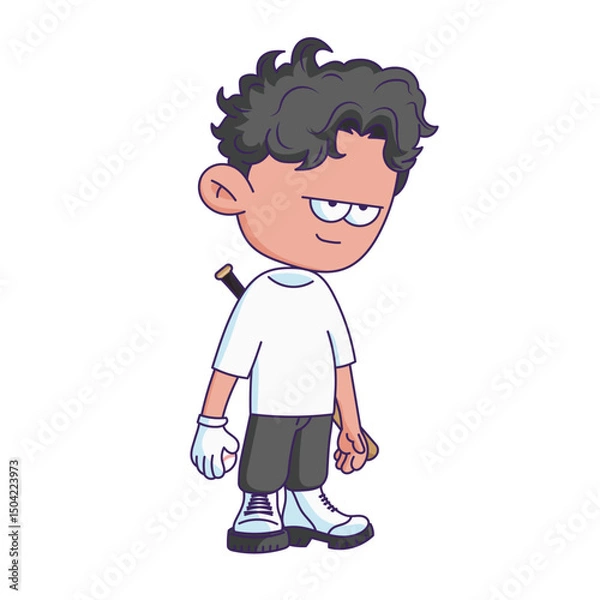 Obraz Cartoon-style character illustration with a bored or tired expression.
