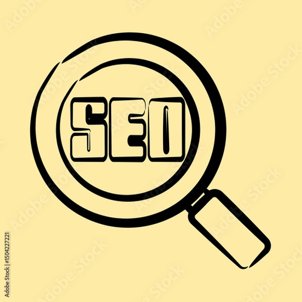 Fototapeta Icon seo. Internet network elements. Icon in hand drawn style.