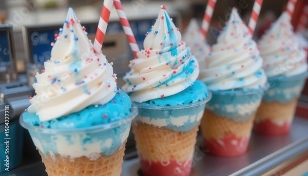 Obraz Patriotic Ice Cream Cones: A Delightful Summer Treat