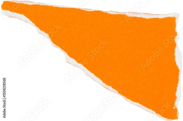 Fototapeta Abstract grunge orange paper strip with white ripped edges isolated on white transparent png background