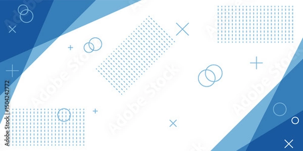 Fototapeta Modern white background blue triangle abstract background. Web banner. Geometric shape. Lines stripes triangles. Design. Futuristic. Cut paper or metal effect. Luxury. Premium. Vector Ilustration