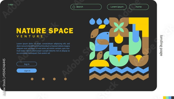 Fototapeta Nature Space Venture Website Landing Page Design