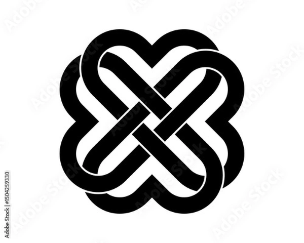 Fototapeta celtic shamrock knot heart love endless vector on white background  