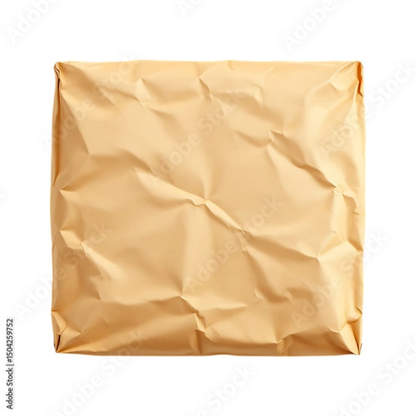 Fototapeta Close up of a crumpled piece of brown paper.  Great for backgrounds and textures.