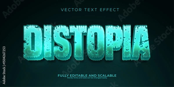 Obraz Distopia text effect, editable apocalypse and disaster text style