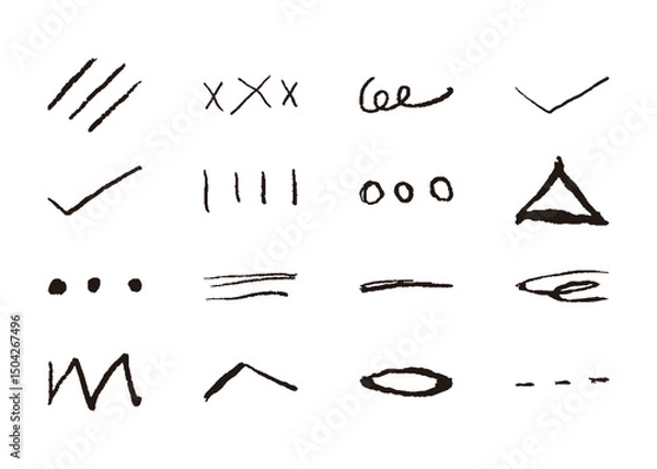 Obraz 線　セット　黒