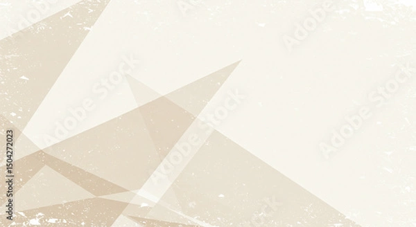 Obraz Beige white abstract background. Geometric shape. Line triangle angle. Grunge noise grain mesh. Abstract Geometric Background in Light Beige and White. 