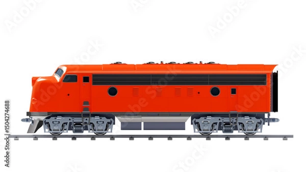 Fototapeta diesel locomotive retro-style side